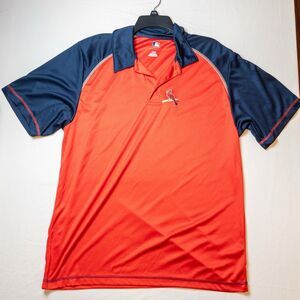 St Louis Cardinals Polo Golf Shirt Men Size L Red Short Sleeve Embroidered